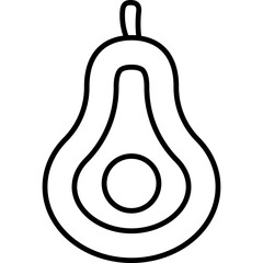 Health Fruits - icon - black outline