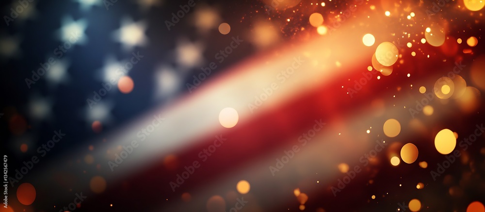 Aufkleber abstract american flag design with bokeh highlights for artistic and celebratory purposes : generati