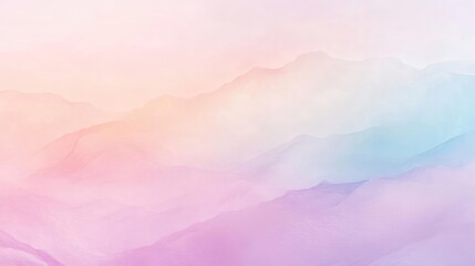 Pastel Mountain Range At Sunrise With Soft Watercolor Effect Style Landscape Image Background Art Illustration Design Work Image For Display Screens Or Printed Materials And Other Related Purposes