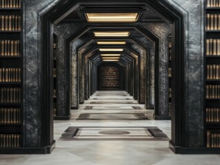 Obraz premium Hidden beneath a vibrant city lies a secret library filled with forbidden texts on disconnecting from digital distractions.