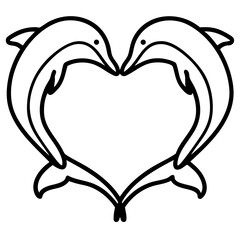 summer time sealife hand drawn black and white outline
