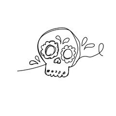 mexico themed element doodle vector illustration, line brush. Element, hand lettering. Vector hand doodle