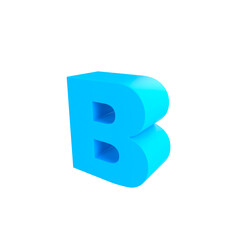A 3D blue letter "B" with a solid, blocky design on a transparent background, suitable for graphic and artistic projects.