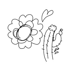 mexico themed element doodle vector illustration, line brush. Element, hand lettering. Vector hand doodle