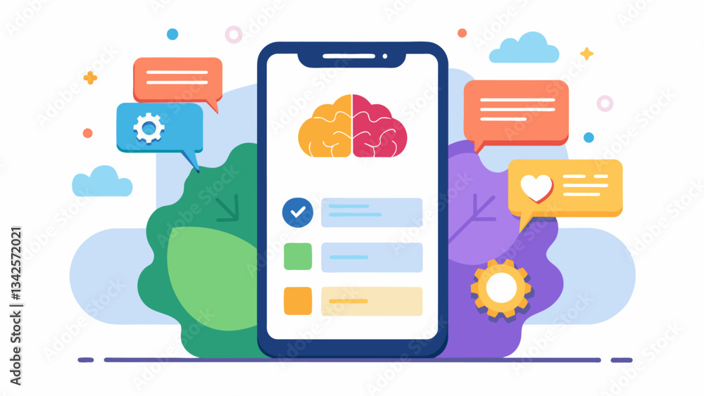 Poster a cognitive behavioral therapy app that helps users identify and challenge negative thought patterns