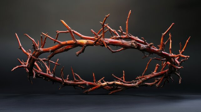 A crown of thorny branches, symbolizing suffering, sacrifice, and the enduring power of love.