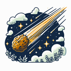 meteor vector illustration
