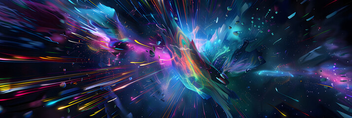 Futuristic Abstract Show: A Vivid Display of VJ Visual Effects