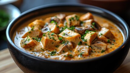 A rich, creamy soup, crafted from the tender chanterelle mushrooms, simmered gently, releasing their earthy aroma and a symphony of flavors that danced on the palate.