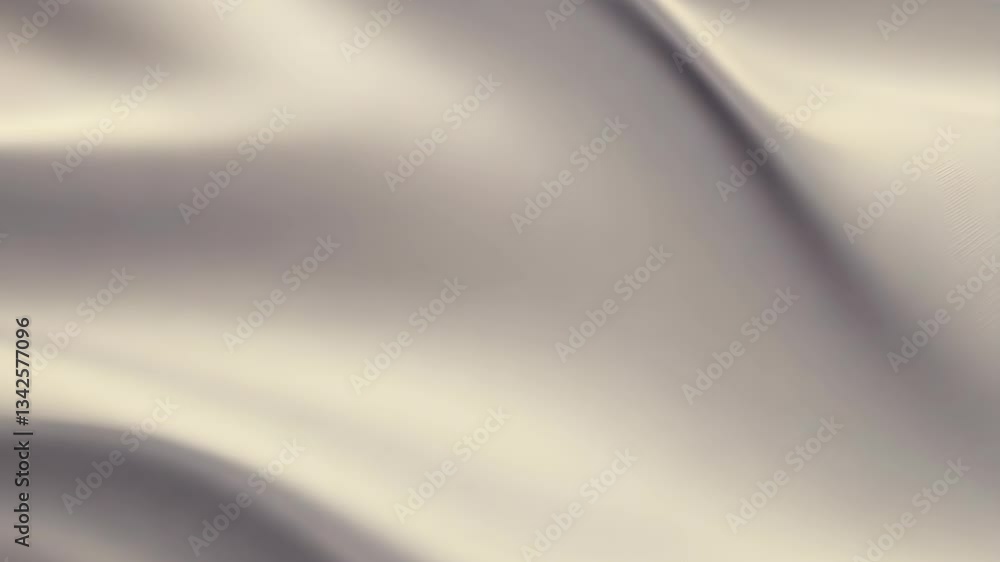 Poster abstract beige silk waves background animation. smooth satin fabric texture in motion. elegant backd