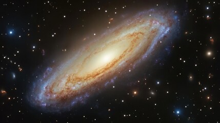 Obraz premium Detailed Image of Spiral Galaxy M81 (Bode's Galaxy) with Dust Lanes and Star Clusters.