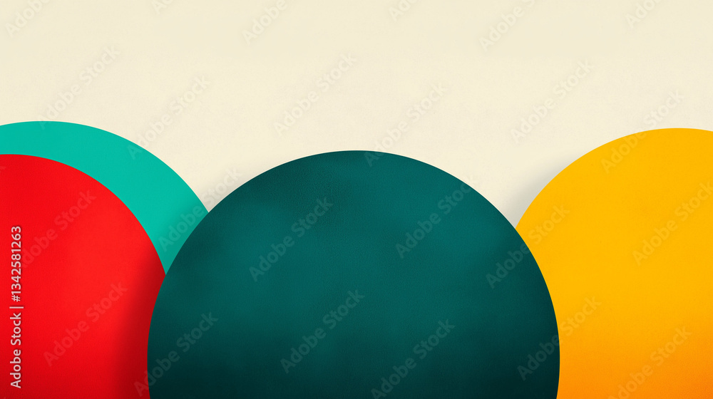 Poster geometric eggs: a vibrant composition of three colorful, geometric egg-shaped elements arranged to c