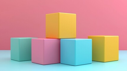 Obraz premium Pastel Cubes Product Display Background