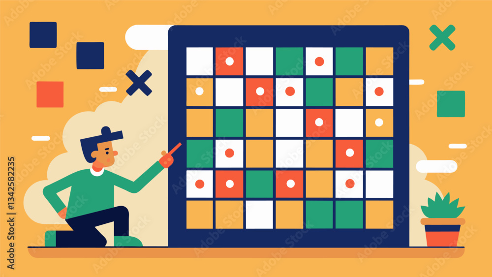 Poster a game of sudoku that pushes the users ability to strategize and think ahead.. vector illustration