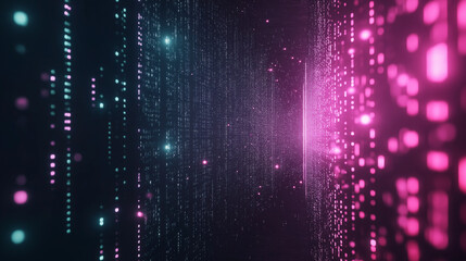 Obraz premium Digital Data Stream: a vibrant abstract rendering a digital tunnel. Glowing lights create a sense of depth and movement.