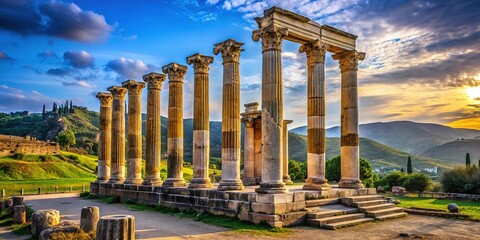 Ancient Artemis Temple, Ephesus Ruins, Historical Photography