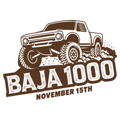 Grunge-Style Racing Logo for Baja 1000  






