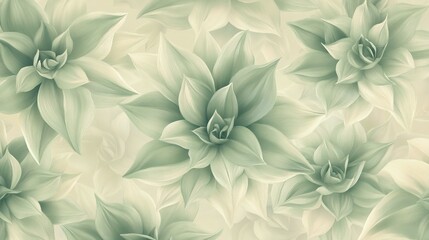 A beautiful floral illustration shows multiple green flowers close together