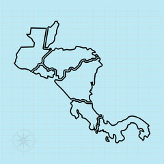 central american continent Vector illustration of map