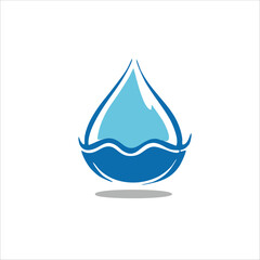 Water drop icon logo with vector illustration