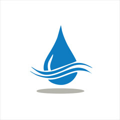 Water drop blue icon logo with vector illustration
