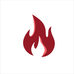 burning fire icon logo with vector illustration