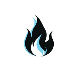 burning fire icon logo with vector illustration