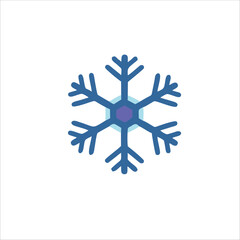 snowflake on white background vector illustration on blue color