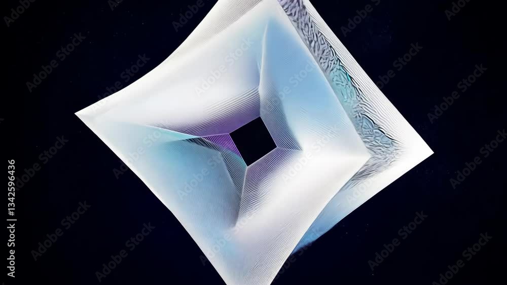 Poster abstract geometric shape transformation animation - sci-fi visuals 4k.