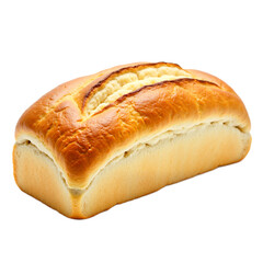 Freshly baked whole grain bread loaf with golden crust isolated on white background. Ideal for bakery promotions, recipe illustrations, restaurant menus, and healthy eating blogs.