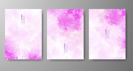Set of creative hand painted abstract watercolor background. Design for your cover, date, postcard, banner, logo.
