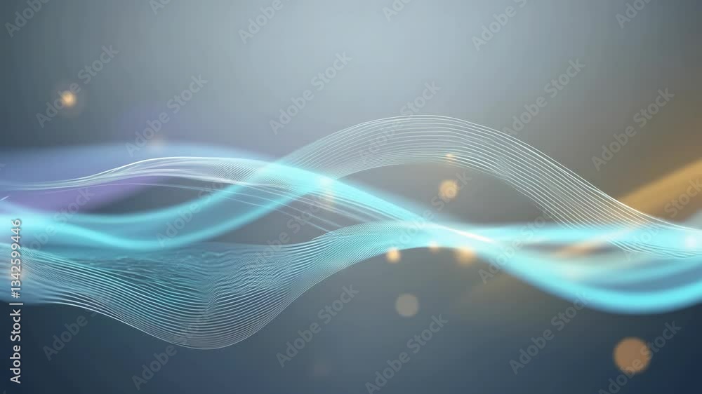 Poster abstract flowing lines and light particle background in 4k.