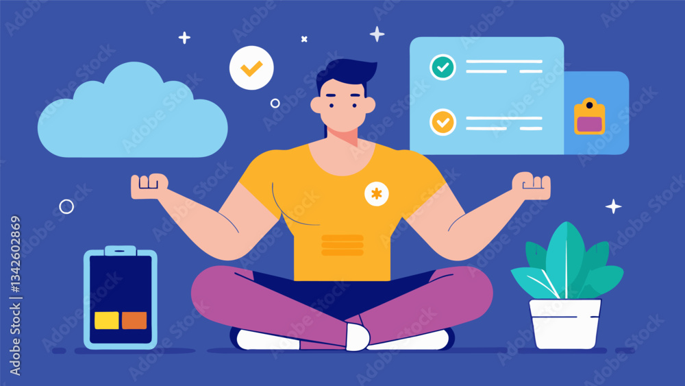 Poster a progressive muscle relaxation app that guides users through a series of exercises to release tensi
