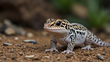Obraz premium Close-up of a small lizard on the ground