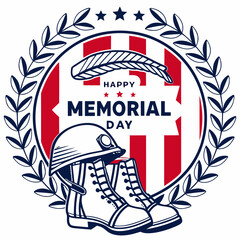 Memorial Day Clipart – Soldier Saluting the Flag