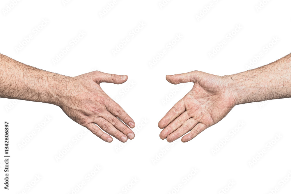 Poster two hands reaching out towards each other, symbolizing connection and interaction.