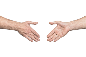 Two hands reaching out towards each other, symbolizing connection and interaction.
