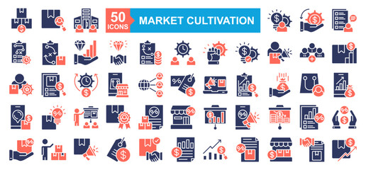 Market Cultivation And Strategy Icon Sheet Supplier, Promotion, Price Tag, Deal, Invoice, Analytic, Tax, Retail, Deal, Selling, Presentation, Customer, Discount, Retail, Increase, Online Marketing