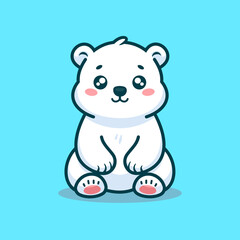 Cute Polar Bear Cartoon Vector Art, Illustration and Graphic