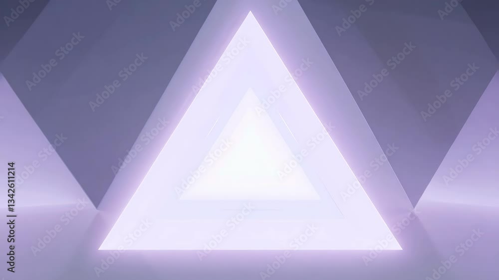 Poster abstract neon triangle tunnel animation background in 4k.
