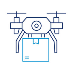Autonomous Drone icon – Drone with Package Representing Delivery Systems, Remote Technology, and Autonomous Drone Solutions