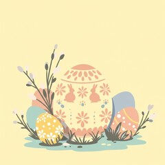 Colorful Easter Eggs with Floral and Bunny Designs for Spring Celebrations and Home Decor Inspiration