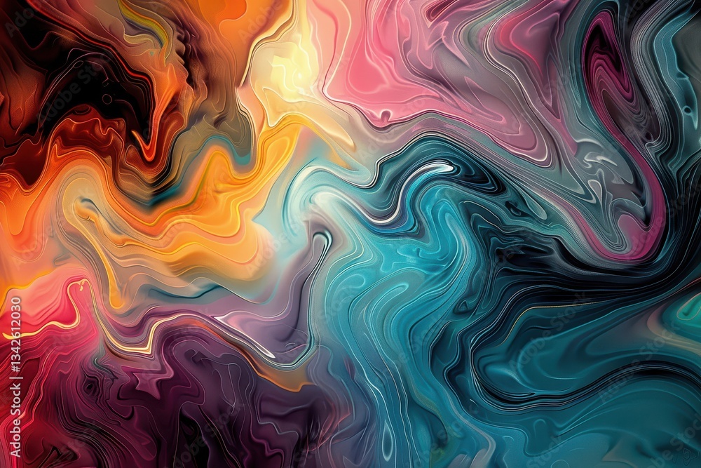 Aufkleber colorful abstract swirls create a vibrant display of movement and energy in a contemporary design co