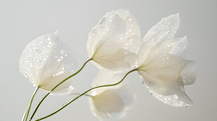white flower with water drops