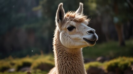 Obraz premium Close-up of a light brown alpaca