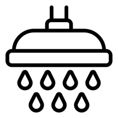 Shower outline icon for bathing and water hygiene purposes