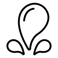 Water splash outline icon representing fun activities at water parks