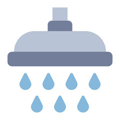 Shower flat icon for bathing and water hygiene purposes