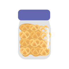 various indonesian pastry in the jar. Indonesian cookies on a white background. These thin, crispy cookies, popular during Aid al Fitri, are neatly stacked inside a clear jar,