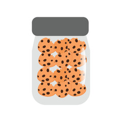 various indonesian pastry in the jar. Indonesian cookies on a white background. These thin, crispy cookies, popular during Aid al Fitri, are neatly stacked inside a clear jar,